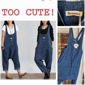 Mordenmiss Hot Jumpsuit Denim Pants Overalls Harem Jean‎